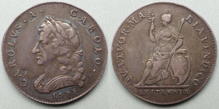 Charles II, 1675 pattern silver farthing P491 Charles II, 1675 pattern silver farthing P491